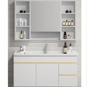 Meuble de salle de bain CR White 100cm avec miroir intelligent et lavabo en céramique - Product Image 5