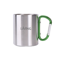 Produit promotionnel, tasse à café de voyage en acier inoxydable recyclé RCS à double paroi, 330 ml, 11 oz, pour le camping, pour le sac à dos