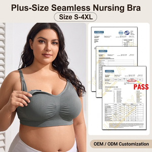 Reggiseno <span class=keywords><strong>Allattamento</strong></span> Senza Cuciture da Donna, Senza Ferretto, Premaman, Taglie Forti S-4XL, con Imbottiture Rimovibili, Traspirante, per <span class=keywords><strong>Gravidanza</strong></span> e Post Parto 8888 - Product Image 1
