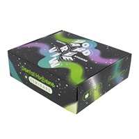 Boîte d'expédition en carton ondulé personnalisée avec impression couleur intégrale, design galaxie, pour kit d'hygiène dentaire, emballage e-commerce