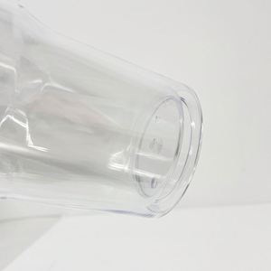 Christmas Clear Pre Drilled 40oz Acrylic Snow Globe <b>Cups</b> Wholesale Bulk Coffee Double Wall Tumbler <b>with</b> <b>Lid</b> for UV DTF Wraps - Product Image 4