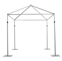 Support de toile de fond en alliage d'aluminium argenté, forme semi-circulaire, ronde, carrée ou arche, réglable pour la décoration de mariages, expositions et événements