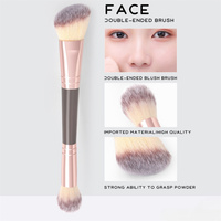 Pinceau de maquillage double tête 2-en-1 doux 2026 pour fond de teint, anticernes, fard à paupières et blush – Idéal pour le dropshipping
