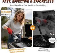 Brosse électrique pour barbecue extérieur, brosse électrique rotative à 3 vitesses pour barbecue, brosse de nettoyage pour barbecue en acier inoxydable 304