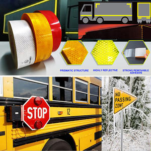 LU Noite Visibilidade 50mm Amarelo Reflectorized Decalque Reflectivo Adesivo Segurança Rodoviária Ece-104r Rolo De Fita Reflexiva Retro - Product Image 6