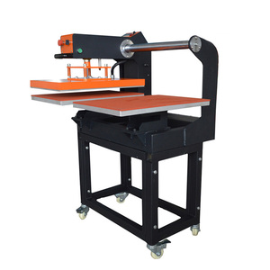 Máquina de Prensa de Calor Neumática Profesional de 2 Estaciones para Impresión de Camisetas, Prensa Plana Semiautomática - Product Image 1