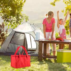 Sac isotherme personnalisé réutilisable pour boissons de plage, vin, sac de shopping rouge, sac de transport portable, sac isotherme pour le camping, sac à déjeuner - Product Image 5