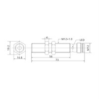 Capteurs de proximité LED ICB12MB06N2-B3 M12 IP67, design cylindrique universel, encastrés, 6 mm, 3 fils, sortie NPN/PNP 10-30V DC