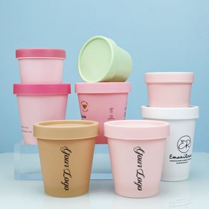 Recoverable Pink 50ml 100ml 200ml 250ml White <b>Plastic</b> Ice Cream Container Lush <b>Jar</b> 200ml Cosmetic Pp Pcr <b>Jar</b> Face Container - Product Image 6