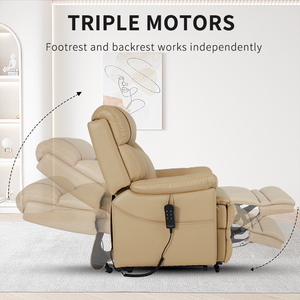 CJSmart Home Leder Unbegrenzt Verstellbarer Aufstehsessel, Liegefunktion, Elektrischer Schönheits- und Massagesessel mit Wärme- und Massagefunktion, Dualmotor - Product Image 5