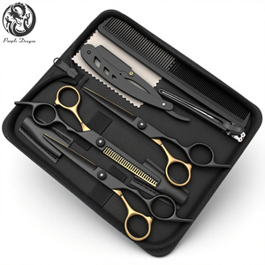 Profession elle Friseurs chere Set 6 Zoll Edelstahl Haars ch neiden Ausdünnung sset mit Koffer Kamm Salon Home Stylist <span class=keywords><strong>Tools</strong></span> 1001 - Product Image 1