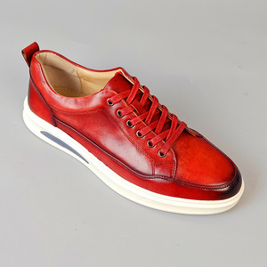 Chaussures de marche basses en cuir véritable marron, à lacets, confortables, avec logo imprimé en 3D pour un usage quotidien - Product Image 4