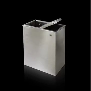 Stainless Steel Waste <b>Bin</b> Rectangular With Flip Lid Commercial Bathroom Indoor Minimalist Design - Product Image 1