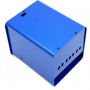 Custom Wall Mount Sheet <b>Metal</b> Fabrication <b>Enclosure</b> Anodized Blue Aluminum Bending Parts Controller Electronic Case - Product Image 4