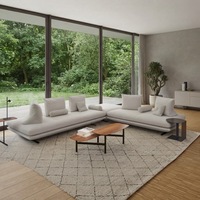 Canapé de salon moderne et luxueux de conception italienne, modulaire, nouveau design, 2 ou 3 places, tissu en polaire, structure en bois de larche