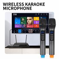 XTUGA DX02 - Sistema de Micrófono Inalámbrico UHF Dinámico de 2 Canales, XLR, 50m, Recargable, Diseño de Mano, para Karaoke, Gran Venta
