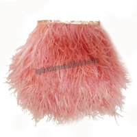 Plumes d'autruche teintes bon marché de 8 à 13 cm, bordure en plumes d'autruche pour accessoires vestimentaires