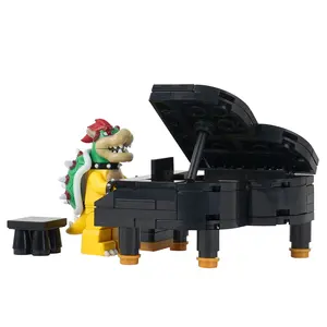 Super Bros Mario WM khối bowser chơi đàn piano hành động con số xây dựng gạch khối juguetes Para Los ninos tương thích khuôn vua