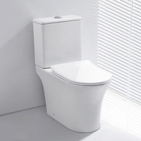WC deux pièces allongé en céramique blanche, standard américain, avec siège, siphon en P, équipement sanitaire de salle de bain
