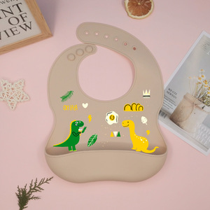 Produttore all'ingrosso impermeabile animali bambino Silicone bavaglini in Silicone bavaglino bambino con cibo Catcher per i bambini - Product Image 5