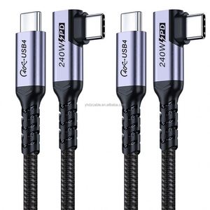 240W USB4 Cable for Thunderbolt 4 - 90 Degree USB <b>Type</b> <b>C</b> Fast Charging Cable - 40Gbps Data Transfer - 8K 60Hz Video Display - Product Image 1