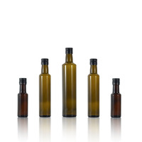 Huile d'olive extra vierge en gros, flacons en verre Marasca ronds et carrés fantaisie, vides, 250 ml, 500 ml, 1000 ml, machine à presser