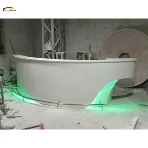 Exclusive modern indoor bar design shape solid surface stone bar top