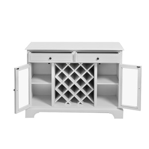 Mobile Bar <span class=keywords><strong>e</strong></span> Vetrina Classica in <span class=keywords><strong>Legno</strong></span> Massello Stile Provinciale Francese per Soggiorno, Colore <span class=keywords><strong>Bianco</strong></span> - Product Image 4