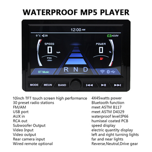 Không thấm nước biển BT 6.5 inch Loa H-6108 * 4 + không thấm nước BT MP5 10 inch TFT màn hình cảm ứng Máy nghe nhạc H-307 + cáp USB + ăng ten phù hợp với - Product Image 2