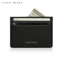 Dompet Kartu Kulit Sapi Motif Pebble Hiram Beron, Hadiah Promosi OEM ODM Grosir