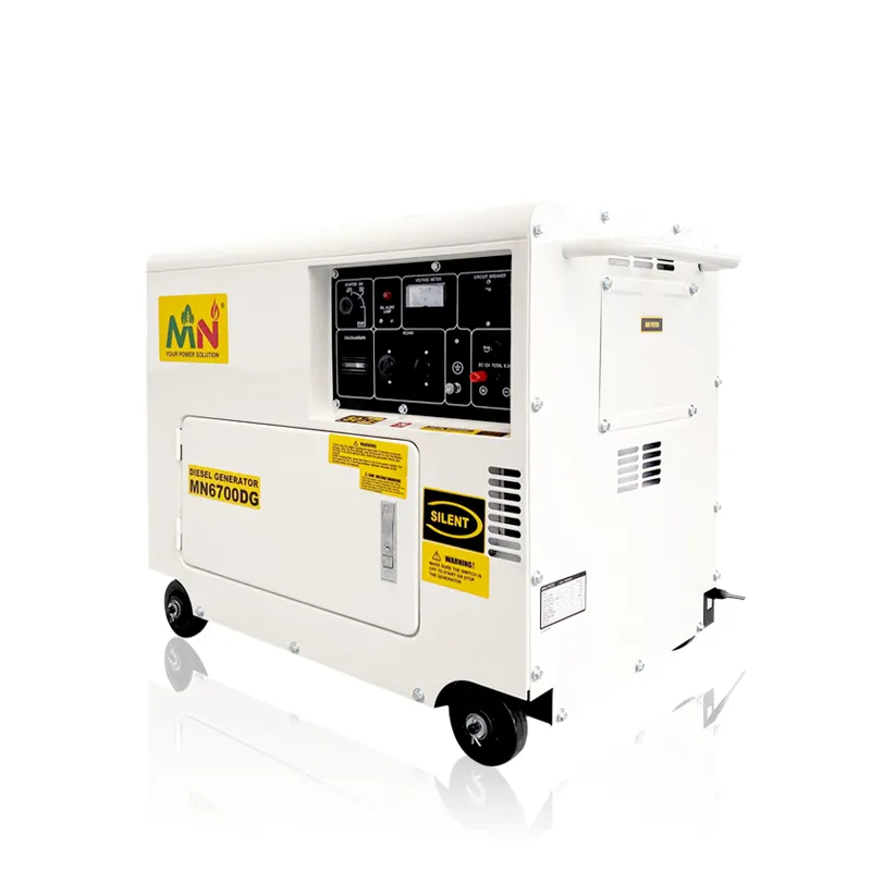 Bianco avviamento elettrico AVR 5kw 5kva portatile silenzioso generatore diesel