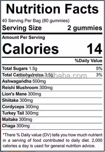 Gummies biologiques aux champignons OEM 8-en-1 Crinière de <span class=keywords><strong>lion</strong></span> – Compléments à base de plantes pour adultes – Améliore l'immunité – Certifié HACCP – Déconseillé aux femmes enceintes - Product Image 4