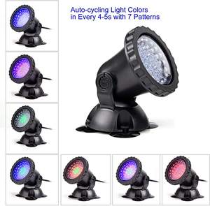 IP 68防水マルチカラー<span class=keywords><strong>LED</strong></span>池ライト調光可能水中水槽スポットライトガーデンプール噴水滝 - Product Image 5