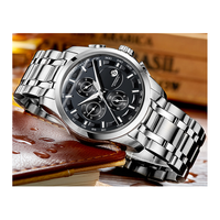 Montres mécaniques automatiques en acier, design d'usine et personnalisation par lots, avec calendrier complet et affichage 24 heures, pour marque privée