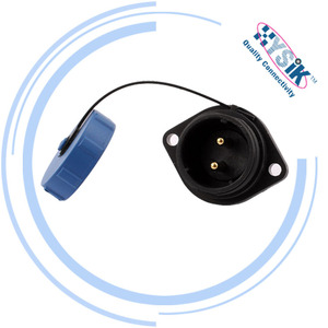 Conector Hembra SP2112/<span class=keywords><strong>S</strong></span> para Montaje <span class=keywords><strong>en</strong></span> Panel, Impermeable, 2 Pines, IP68, Terminación por Soldadura, con Tuerca de Bloqueo Chapada <span class=keywords><strong>en</strong></span> Oro, para Gabinete de Inversor Solar - Product Image 5