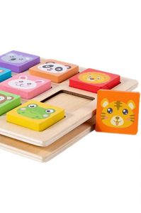 Juguetes de Bloques de Formas Geométricas con Forma de Animales para Niños, Rompecabezas de Combinación de Formas, Juguetes Educativos Tempranos Montessori, Juguetes de Interacción Padres-Hijos - Product Image 5