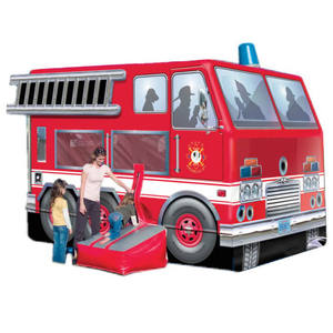 Castillo Inflable de Camión de Bomberos, Brincolín Inflable de Rescate, Castillo Inflable con Diseño de Camión de Bomberos para Niños - Product Image 1