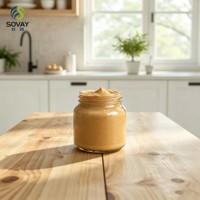 Stoples Kaca Transparan Bentuk Lebar Pendek 240ml untuk Tutup Ulir, Sempurna untuk Pengawetan Buah, Saus Cabai, dan Pengemasan Bumbu Rumahan