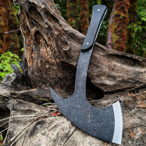 Pisau Serbaguna Serat Kaca Baja Tahan Karat untuk Bertahan Hidup di Luar Ruangan, Mata Kapak Olahraga Luar Ruangan dengan Gagang Hitam untuk Proyek DIY - Product Image 4