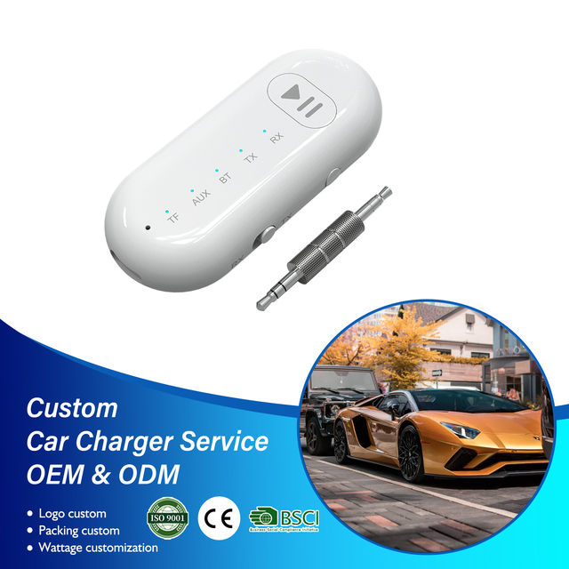 AUX Port 3.5mm Hands-Free Stereo FM Transmitter & Receiver with 10m Range Wireless for TVs Tablets PC-USB Charging