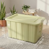 Boîte de rangement moderne 200L avec loquets robustes emboîtables au design clair Matériau PP durable