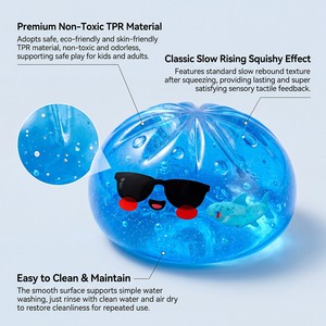 ของเล่นบีบคลายเครียดรูปฉลามทะเลน่ารัก แบบนุ่มๆ ช้าๆ คล้ายซาลาเปา - Product Image 6