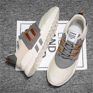 Baskets de sport pour hommes en cuir et maille respirante tissée, légères, nouvelle couleur, tendances mode printemps-été-automne - Product Image 2