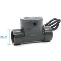 Sensor Aliran Cairan Air Turbin Paddle Pulsa Efek Hall PVC DN15/20 Koneksi Cepat dari Supplier China, Meter 5~150 LPM dengan 3 Kabel