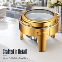 Réchaud de buffet professionnel à couvercle pour maintien au chaud des aliments, idéal pour la restauration, les banquets, les mariages, les événements et les tables de buffet d'hôtel