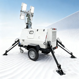 גנרטור נייד נייד על עגלה, מונע בדיזל של קובוטה, עם מגדל תאורה LED הכולל 4 נורות 500W - Product Image 4