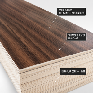 Contreplaqué mélaminé double face de haute qualité 18 mm, <span class=keywords><strong>panneau</strong></span> de bois imperméable pour armoire sur mesure, garde-robe et meubles RTA - Product Image 2