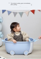 Panier de rangement grande capacité avec couvercle pour jouets d'enfants (porc, dauphin), blocs de construction, collations de bébé, poupées et vêtements domestiques