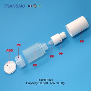Flacon pompe sans air personnalisé 50 ml en plastique blanc pour sérum cosmétique, lotion pour soins de la peau, fabricant de flacons en plastique - Product Image 3