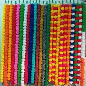 พวงมาลัยดอกดาวเรืองตกแต่ง สายดอกไม้ประดับงานแต่งงาน ของตกแต่งเทศกาล ของตกแต่งบ้านใหม่ ของตกแต่งงานฮัลดี เมเฮนดี รับผลิตตามแบบ OEM - Product Image 1